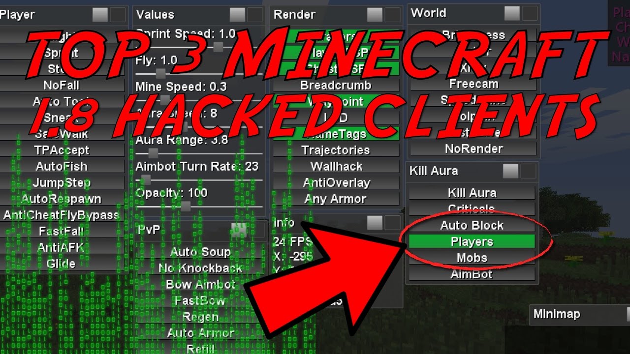 hacked clients for minecraft